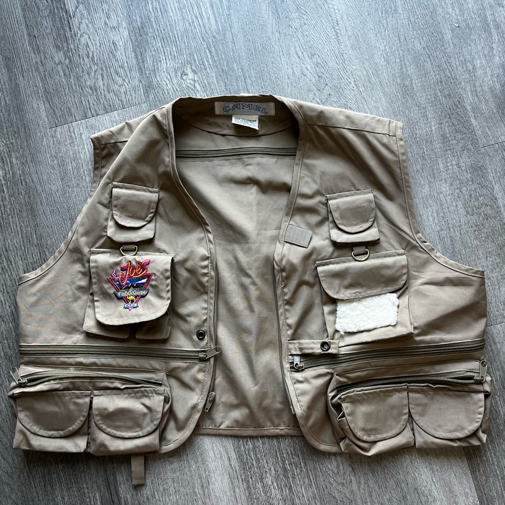 RARE VINTAGE Camel Fly Fishing Fish & Game Club Vest One Size